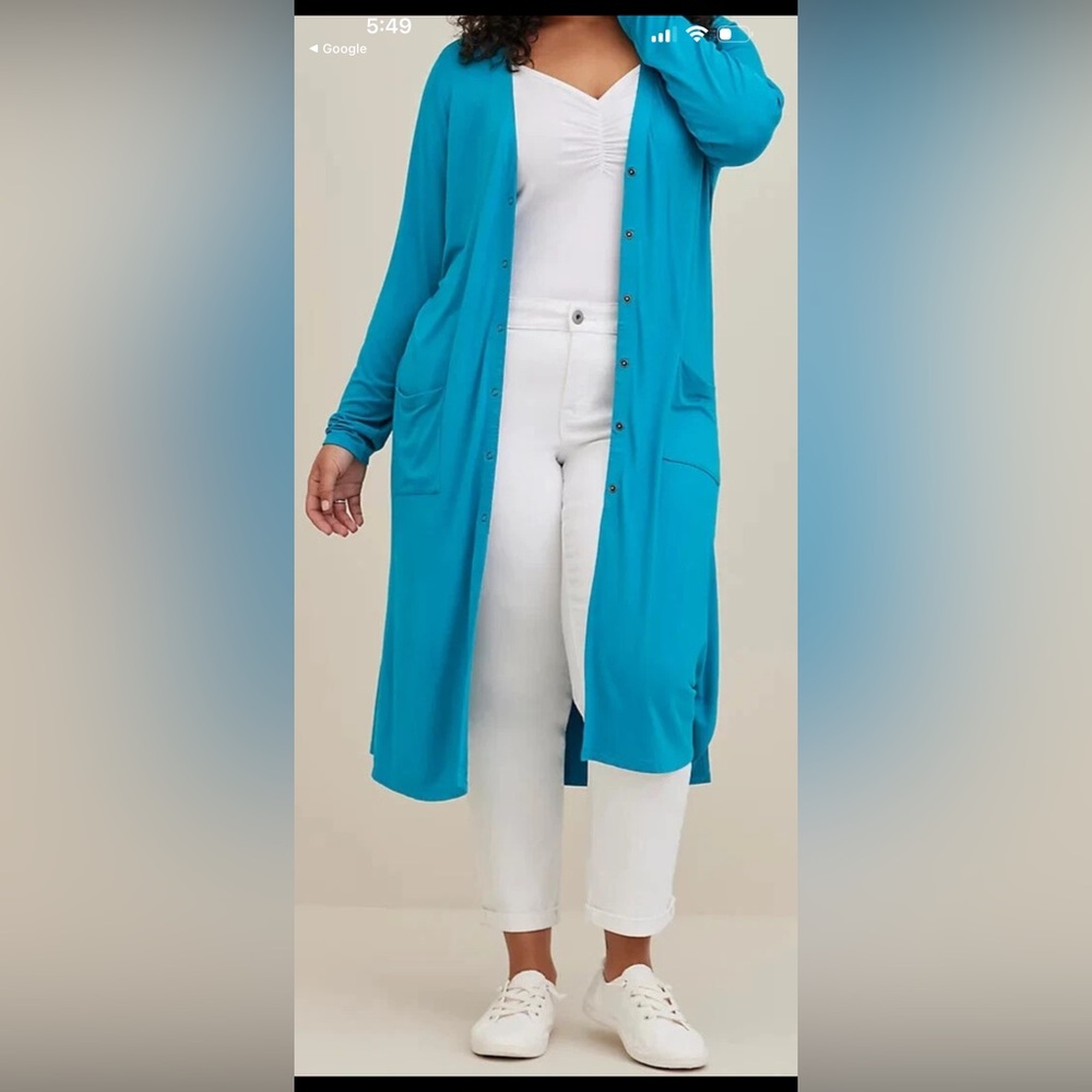 Torrid Super Soft Longline Snap Button Front Card… - image 2